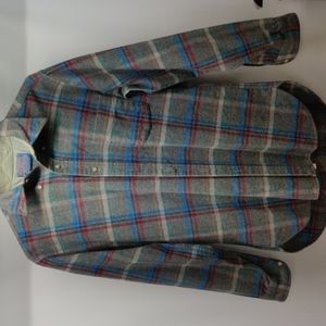 Pendelton Wool Flannel grey with plaid